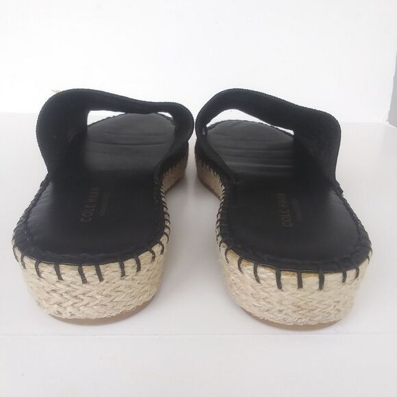 Cole Haan Espadrille Slide Sandals, Black, Women's Size 7.5 - Picture 4 of 12